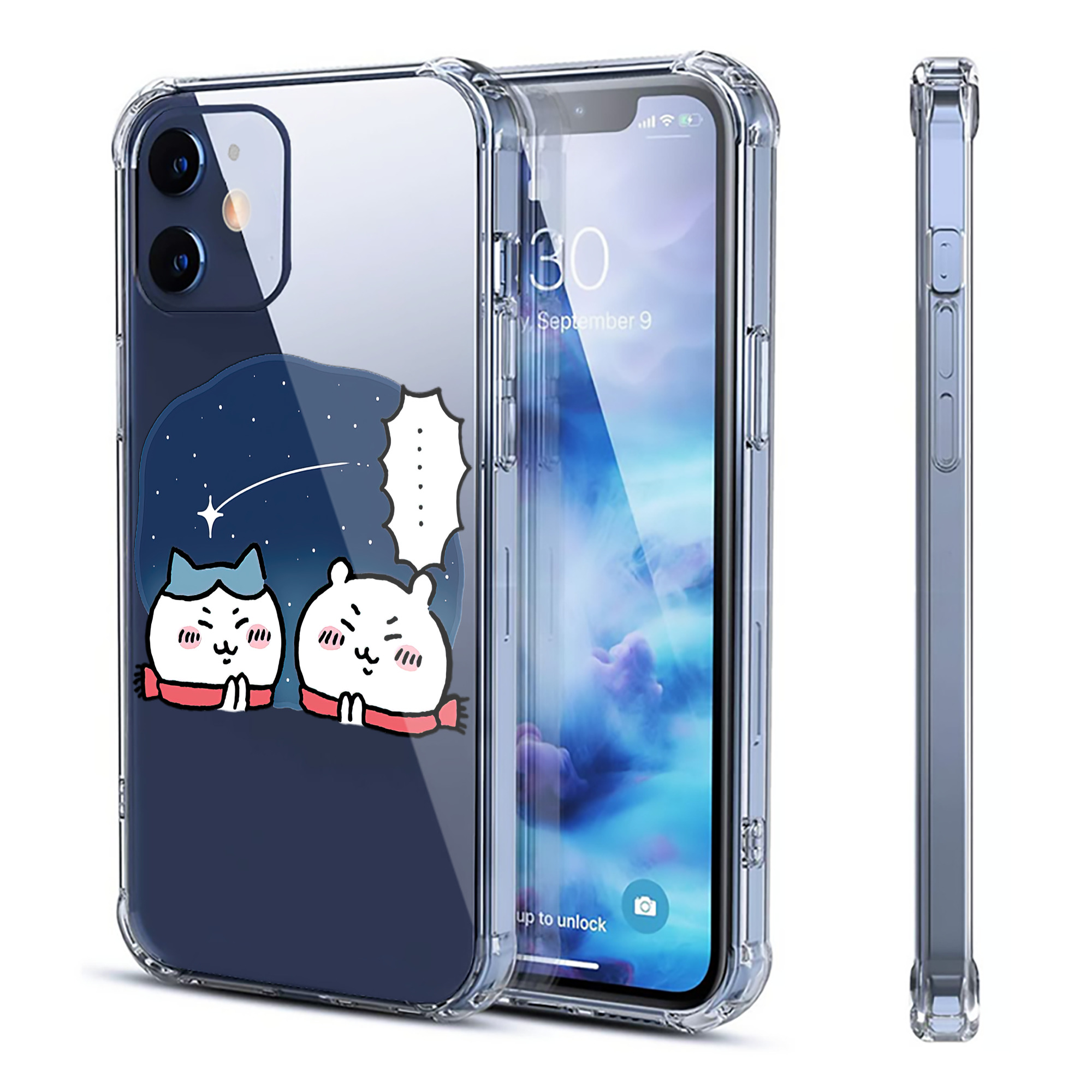 （画像用） ちいかわ ハチワレ Chii-kawa hachiware 【iPhone 12シリーズ対応】透明スマホケース（クリアソフトケース）